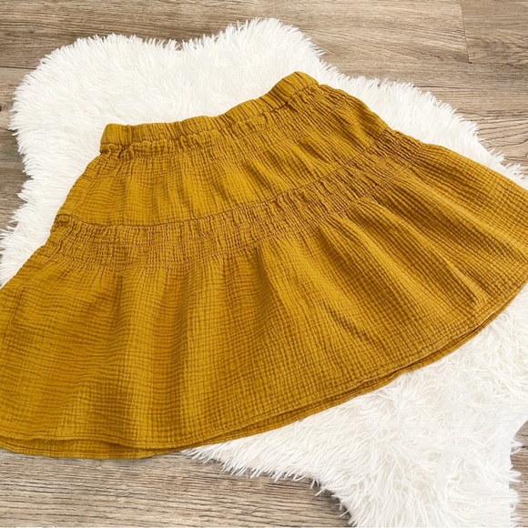 Madewell Mustard Tiered Circle Skirt - Picture 2 of 7